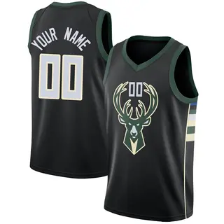 Milwaukee Bucks Men's Custom Black Swingman Jersey - Statement Edition