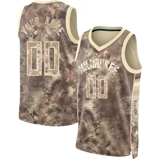 Milwaukee Bucks Men's Custom Brown Swingman Select Series Jersey