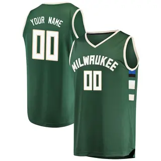 Milwaukee Bucks Men's Custom Green Fast Break Jersey - Icon Edition