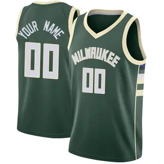 Milwaukee Bucks Men's Custom Green Swingman Jersey - Icon Edition