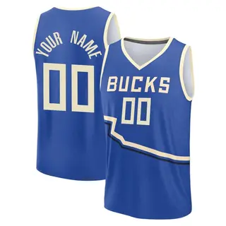 Milwaukee Bucks Men's Custom Royal Fast Break Fanatics 2024/25 City Edition Jersey