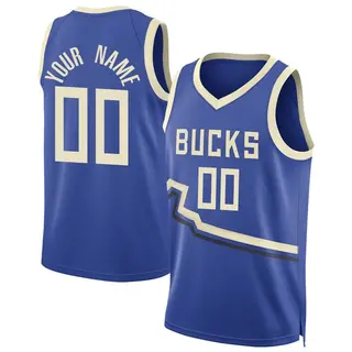 Milwaukee Bucks Men's Custom Royal Swingman 2024/25 City Edition Jersey