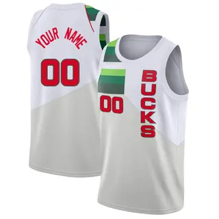 Milwaukee Bucks Men's Custom White Swingman 2018/19 Jersey - Earned Edition