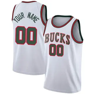 Milwaukee Bucks Men's Custom White Swingman Fashion Hardwood Classics Jersey