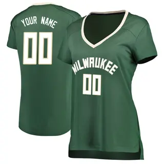 Milwaukee Bucks Women's Custom Green Fast Break Jersey - Icon Edition