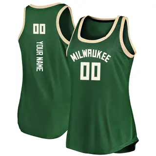 Milwaukee Bucks Women's Custom Green Fast Break Tank Jersey - Icon Edition