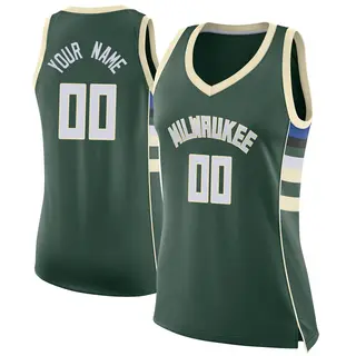 Milwaukee Bucks Women's Custom Green Swingman Jersey - Icon Edition