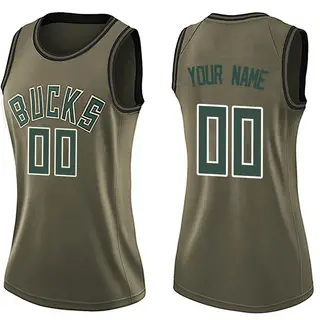 Milwaukee Bucks Women's Custom Green Swingman Salute to Service Jersey