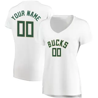 Milwaukee Bucks Women's Custom White Fast Break Jersey - Association Edition