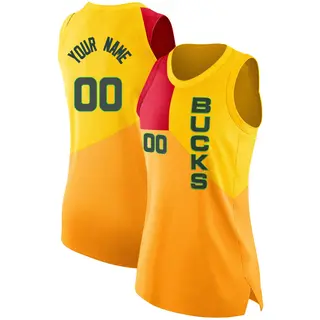 Milwaukee Bucks Women's Custom Yellow Swingman 2018/19 Jersey - City Edition