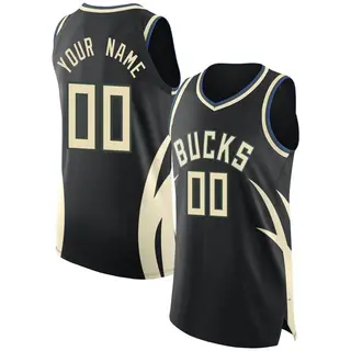 Milwaukee Bucks Youth Custom Black Authentic Statement Edition 2022/23 Jersey