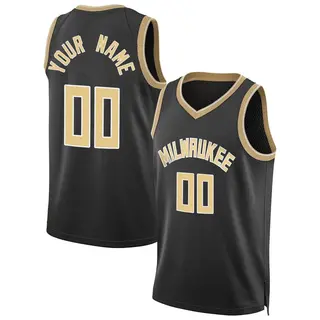 Milwaukee Bucks Youth Custom Black Swingman Select Series Jersey