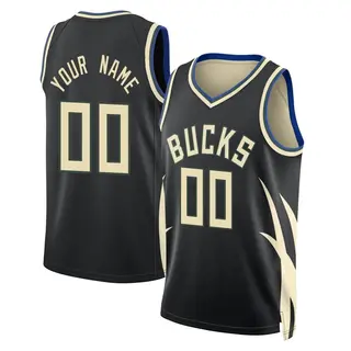 Milwaukee Bucks Youth Custom Black Swingman Statement Edition 2022/23 Jersey