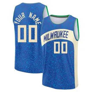 Milwaukee Bucks Youth Custom Blue Fast Break 2023/24 City Edition Jersey