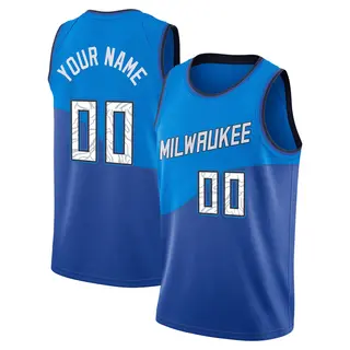 Milwaukee Bucks Youth Custom Blue Swingman 2020/21 Jersey - City Edition