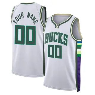 Milwaukee Bucks Youth Custom White Swingman 2021/22 City Edition Jersey