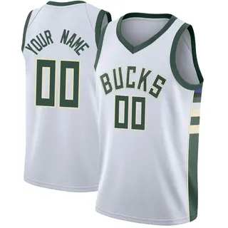 Milwaukee Bucks Youth Custom White Swingman Jersey - Association Edition